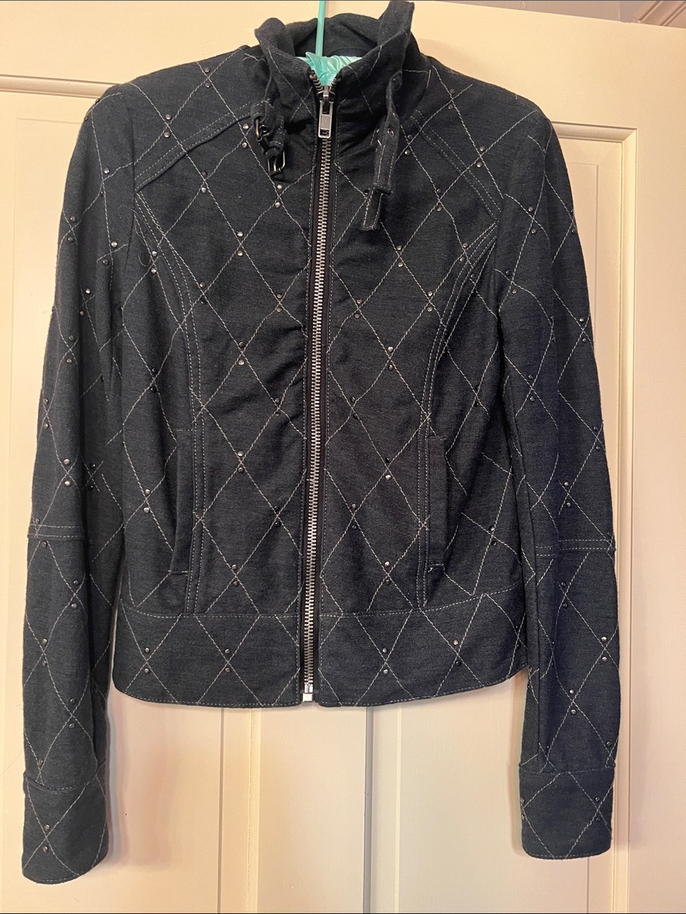 Free People Dark Gray Zip-Front Women's Jacket Pockets XS